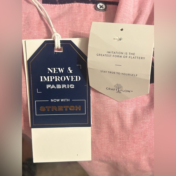 Craft+flow casual button down shirt Size L Short Sleeve Pink - Picture 6 of 8